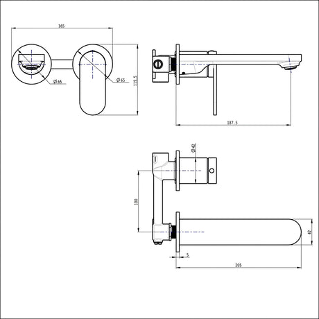 Linsol Wall Basin / Bath Mixer Small Plate