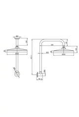 Amoza Premium Gooseneck Shower Arm and Head 300mm