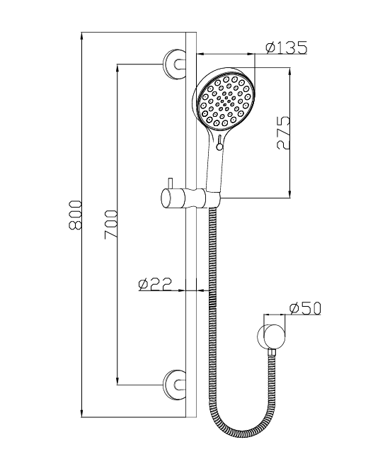 Sulu II Rail Shower