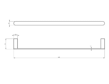 Linsol Circle 800mm Single Towel Rail