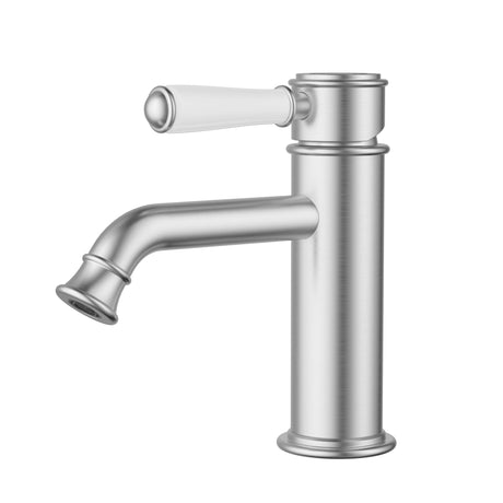 Vintage Brushed Nickel With Ceramic White Handle Bathroom Package – Complete Shower, Toilet & Accessory Set