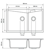 Carysil CDGB3220 Double Bowl Sink