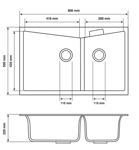 Carysil CDGB3220 Double Bowl Sink