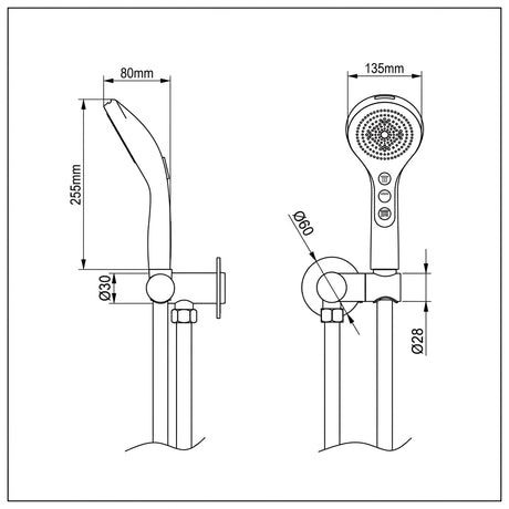 Amoza Premium 5 Function Hand Shower