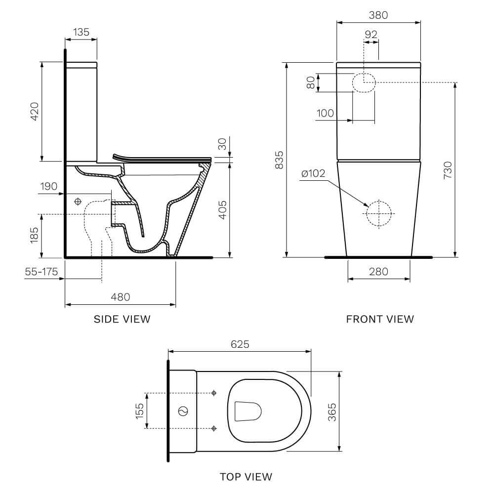 Parisi L'Hotel Wall Faced Suite Rimless (including Soft Close Seat)