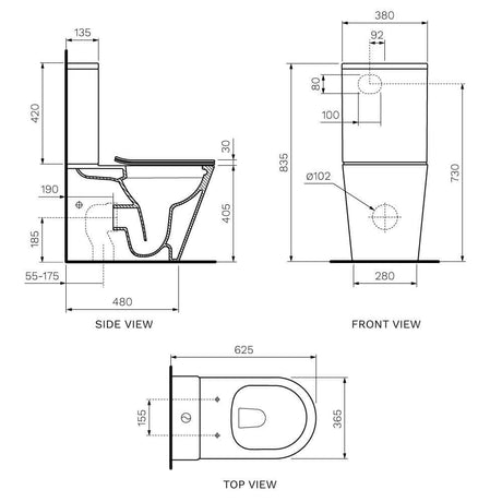 Parisi L'Hotel Wall Faced Suite Rimless (including Soft Close Seat)