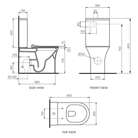 Parisi Slim Wall Faced Suite Rimless (including Pressalit Soft Close Seat)