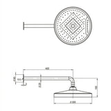 Amoza Premium Curved Shower Arm and Head 300mm
