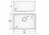 Eden Single Bowl Above / Undermount Sink 540x400x300mm