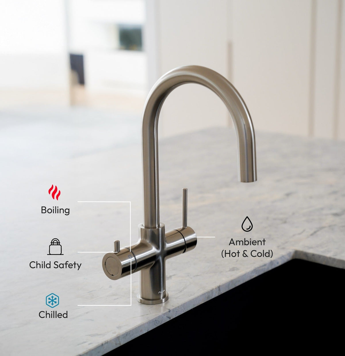 Alia 4-in-1 Instant Boiling and Chilled Filtered Water Tap
