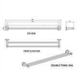 Amoza 800mm Double Towel Rail