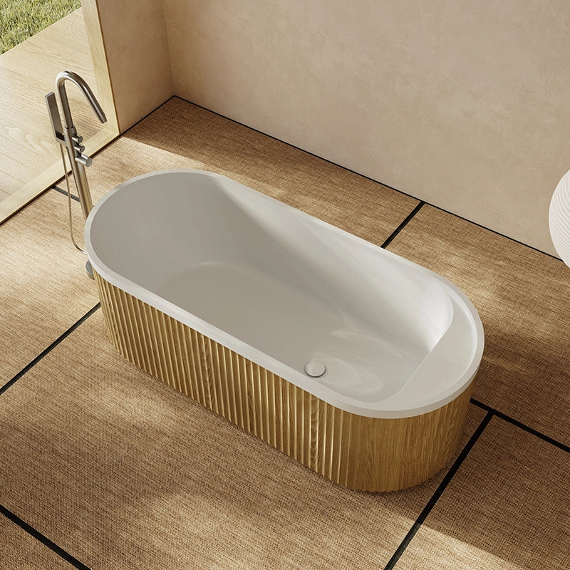 Artemus White Oak Freestanding Bath - 1600mm