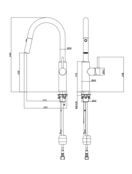 Linsol Halo S2 Pull-Out Kitchen Sink Mixer