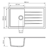 Carysil Vivaldi D100 - 860 x 500 x 205mm