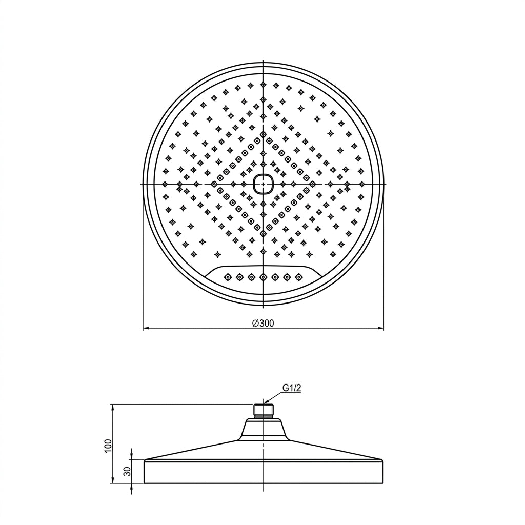 Amoza 300mm Premium Dual Function Shower Head