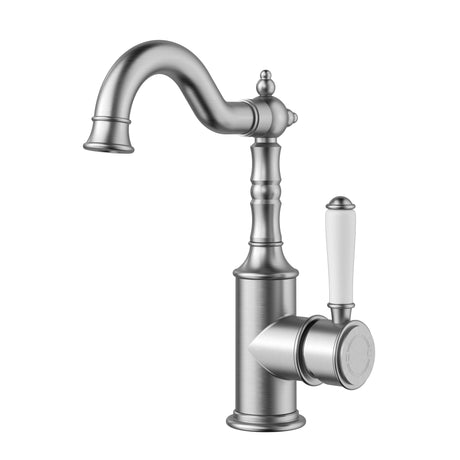Vintage Brushed Nickel With Ceramic White Handle Bathroom Package – Complete Shower, Toilet & Accessory Set