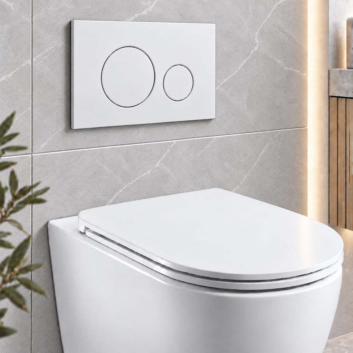 Stainless Steel Round Flush Buttons for Geberit Sigma – Matte White