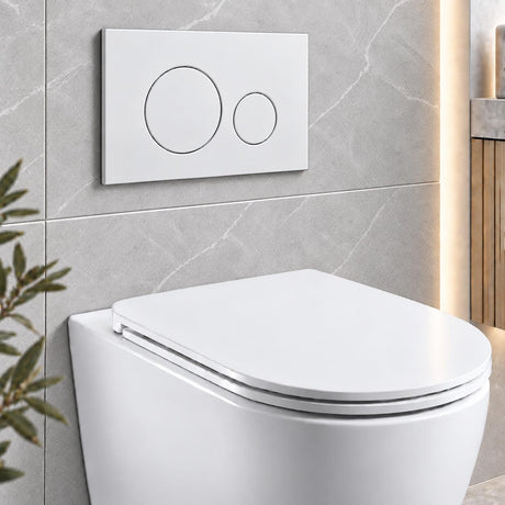 Stainless Steel Round Flush Buttons for Geberit Sigma – Matte White